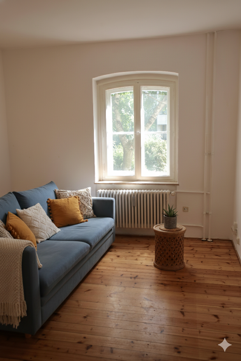 Living room after AI styling